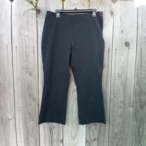 A New Day Black Flare Ankle Leg Women Pants Size 12 Side Zip No Pockets Stretch